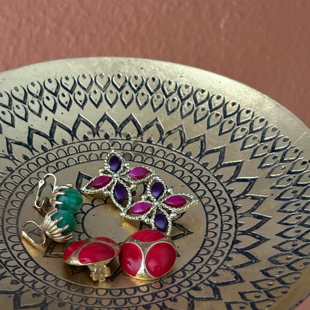 Vintage clip on earrings 3 sets
